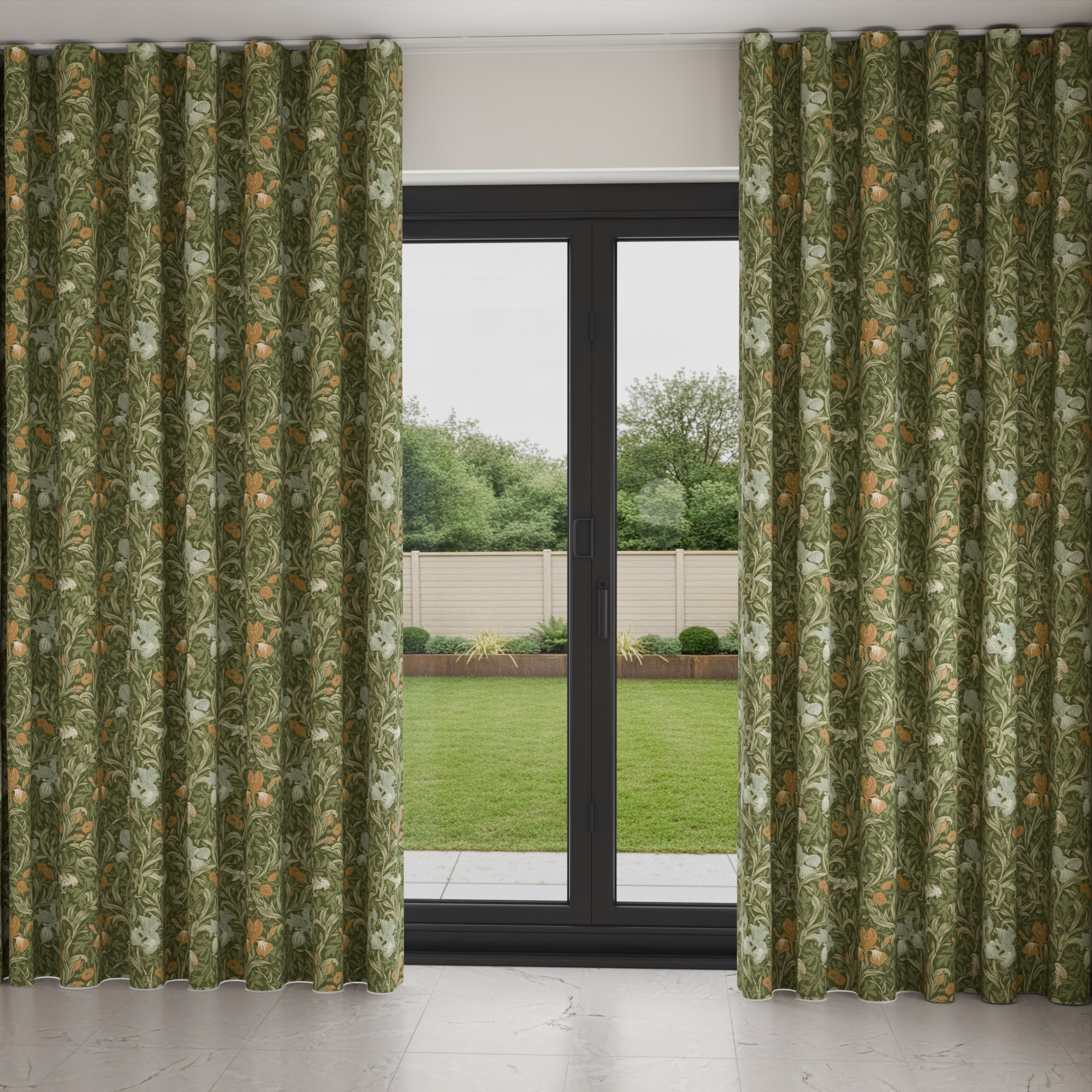 William Morris At Home Iris Moss Wave Curtain - Image 2