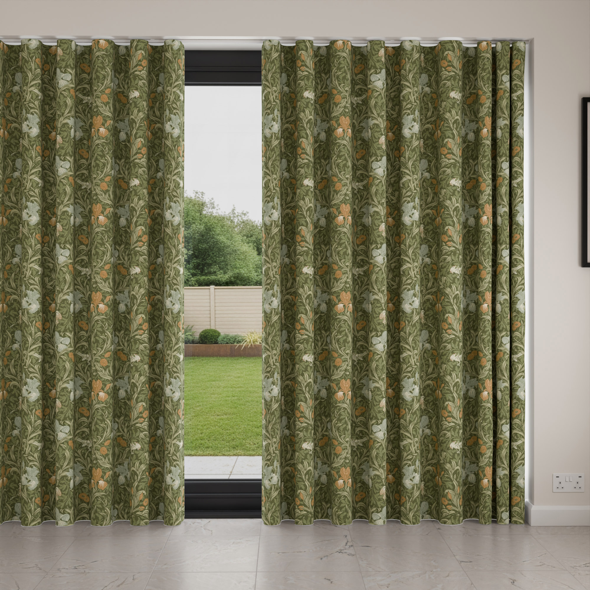 William Morris At Home Iris Moss Wave Curtain - Image 4