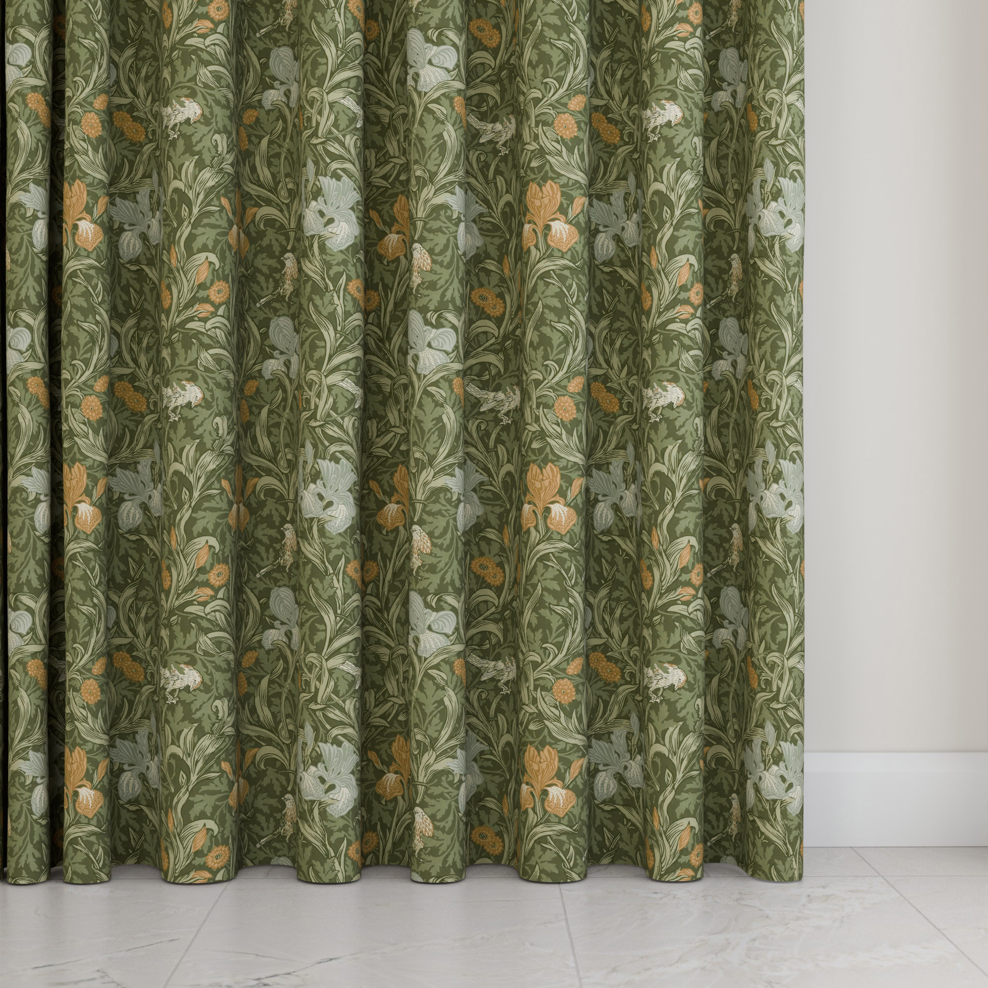 William Morris At Home Iris Moss Wave Curtain - Image 5