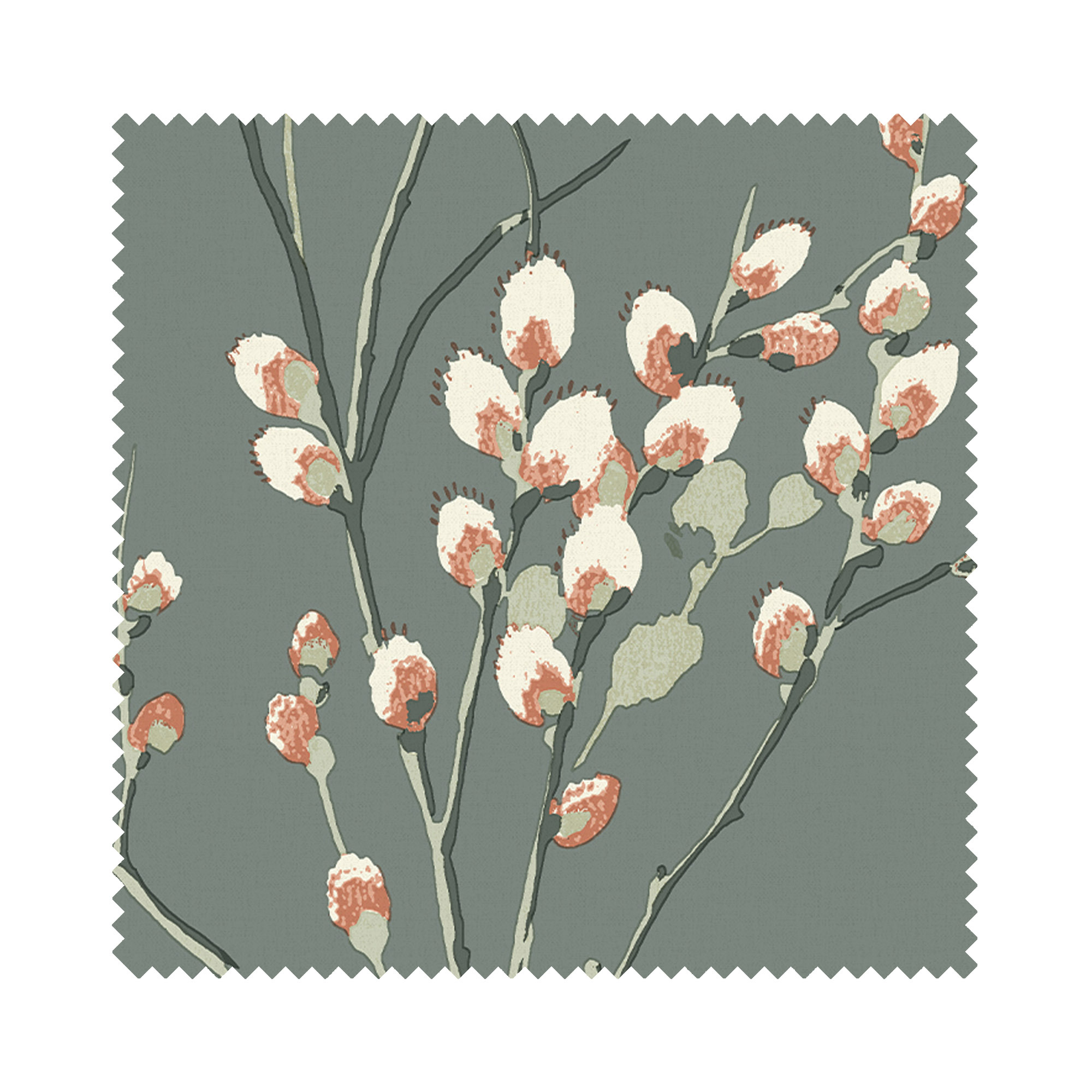 Laura Ashley Pussy Willow Fern Green Wave Curtain - Image 7