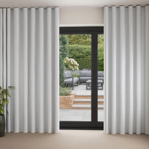 Laura Ashley Abingdon Slate White Wave Curtain