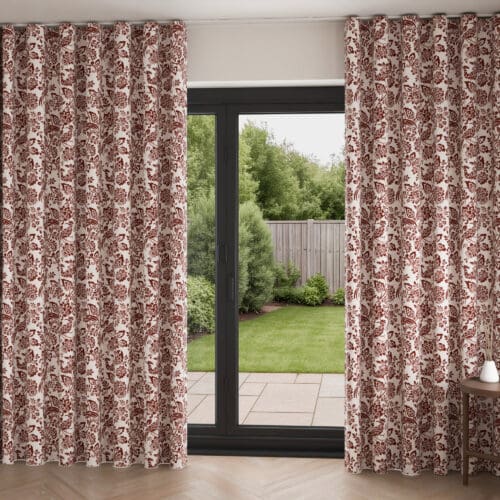 Laura Ashley Adain Palace Crimson Red Wave Curtain