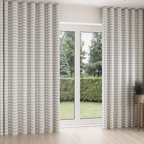 Laura Ashley Alphabet Gingham Blue Wave Curtain