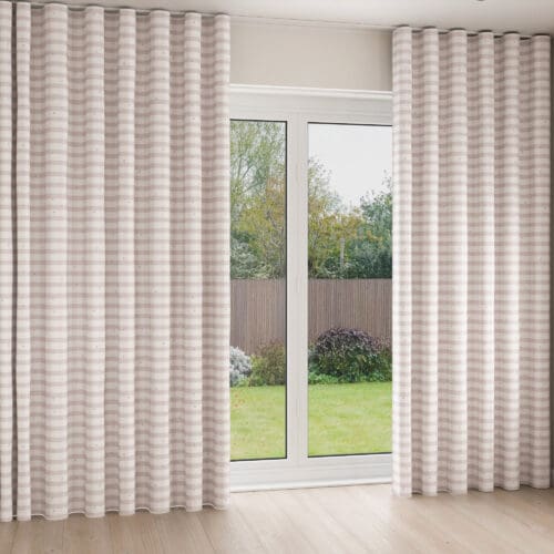 Laura Ashley Alphabet Gingham Pink Wave Curtain