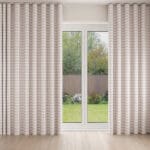 Laura Ashley Alphabet Gingham Pink Wave Curtain