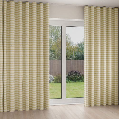 Laura Ashley Alphabet Gingham Yellow Wave Curtain