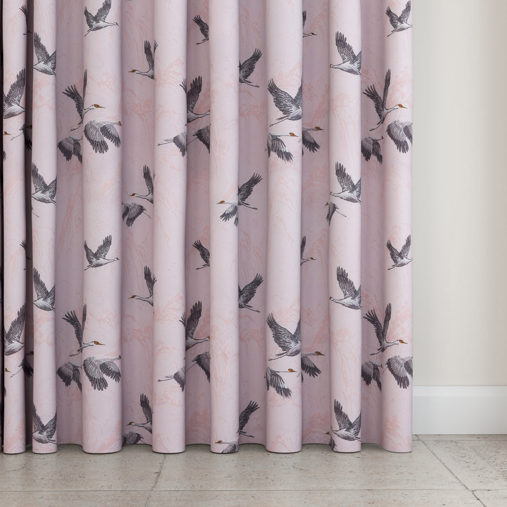 Laura Ashley Animalia Embroidered Blush Wave Curtain - Image 5