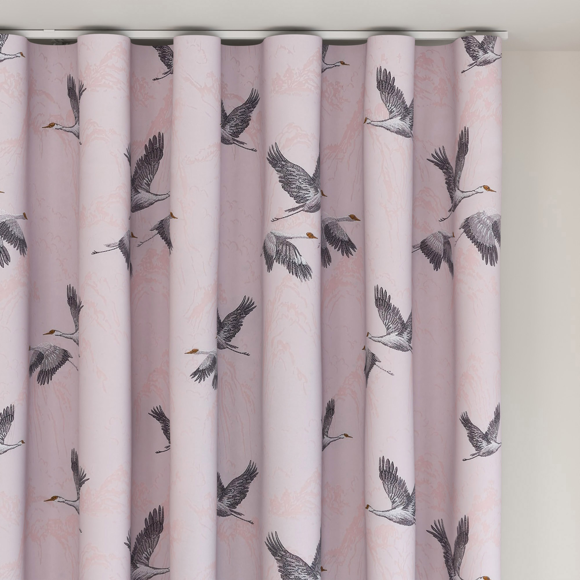 Laura Ashley Animalia Embroidered Blush Wave Curtain - Image 6