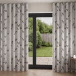 Laura Ashley Animalia Embroidered Pale Dove Grey Wave Curtain