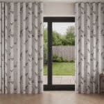 Laura Ashley Animalia Embroidered Pale Dove Grey Wave Curtain