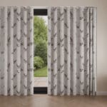 Laura Ashley Animalia Embroidered Pale Dove Grey Wave Curtain
