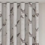 Laura Ashley Animalia Embroidered Pale Dove Grey Wave Curtain