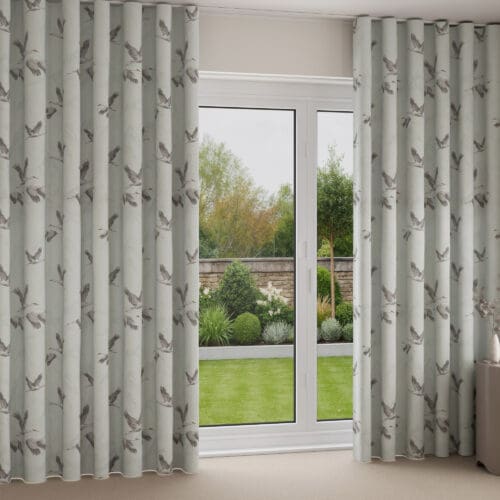 Laura Ashley Animalia Embroidered Pale Duck Egg Wave Curtain