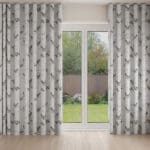 Laura Ashley Animalia Embroidered Silver Wave Curtain