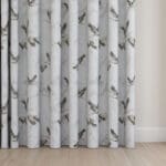 Laura Ashley Animalia Embroidered Silver Wave Curtain