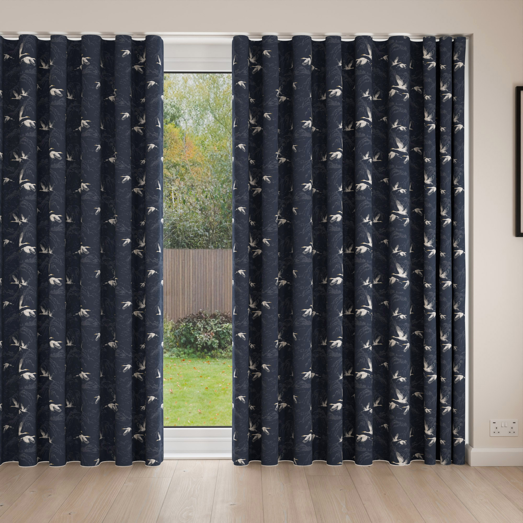 Laura Ashley Animalia Midnight Wave Curtain - Image 4