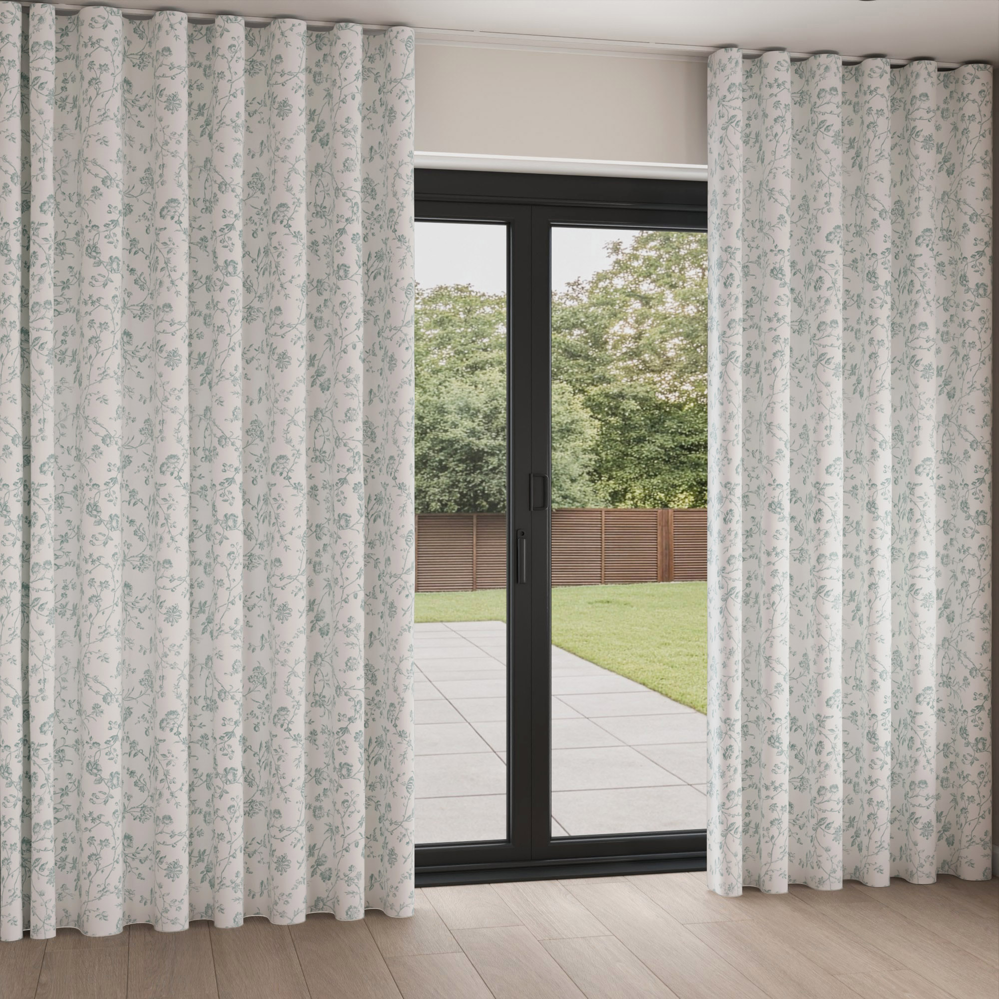 Laura Ashley Aria Eucalyptus Wave Curtain