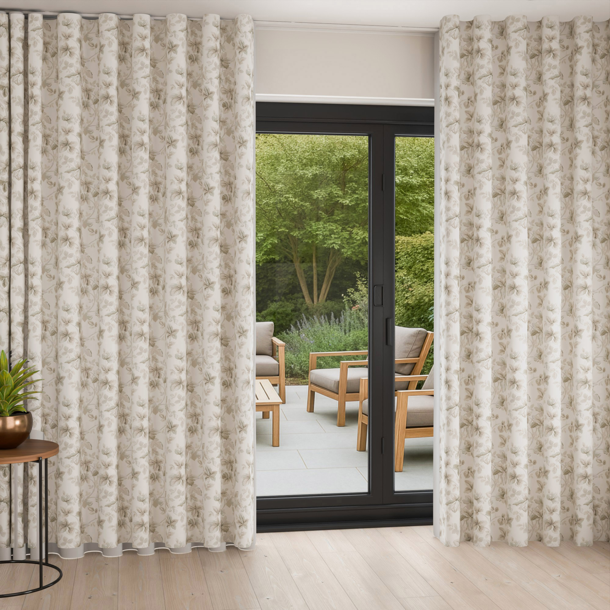Laura Ashley Autumn Leaves Natural Wave Curtain - Image 2