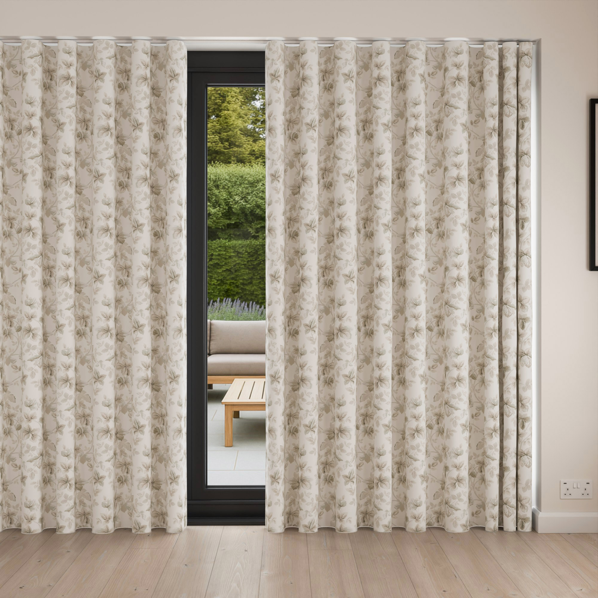 Laura Ashley Autumn Leaves Natural Wave Curtain - Image 4