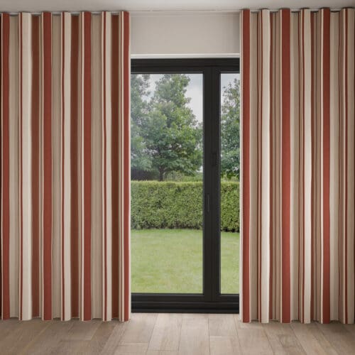 Laura Ashley Awning Stripe Crimson Wave Curtain