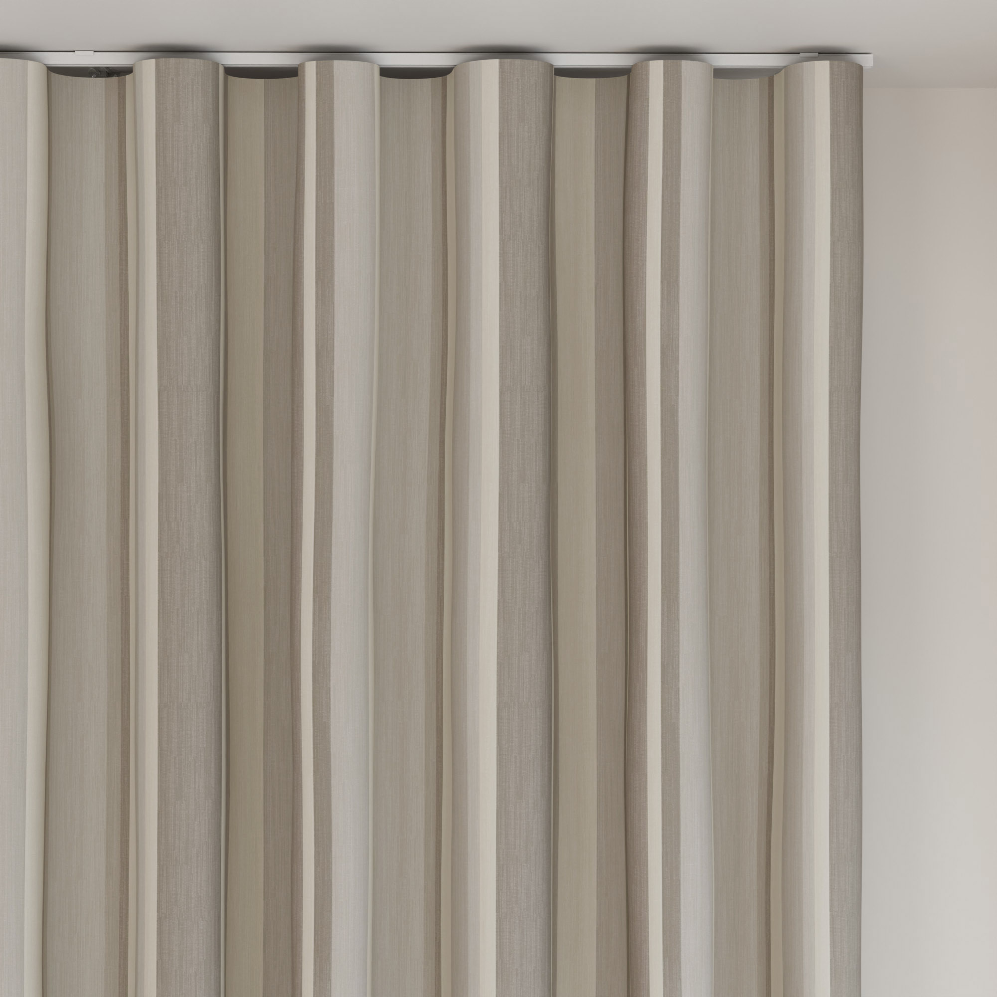Laura Ashley Awning Stripe Dove Grey Wave Curtain - Image 6