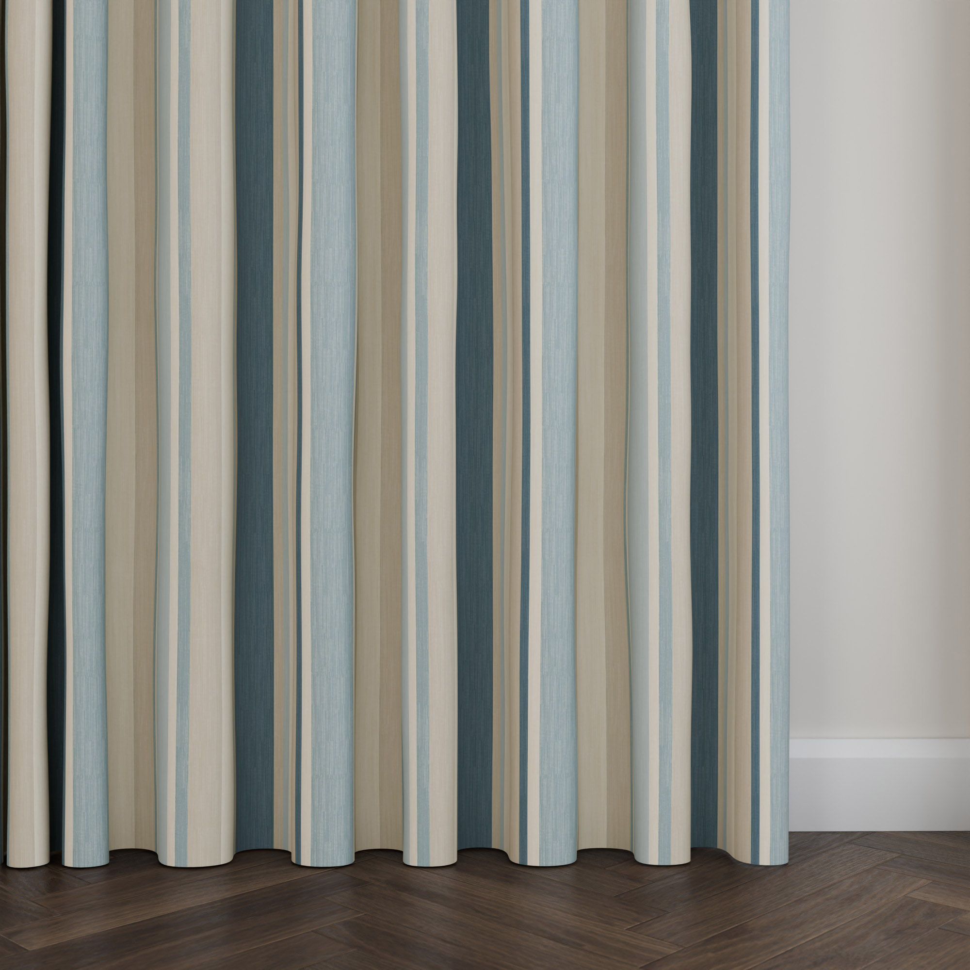 Laura Ashley Awning Stripe Seaspray Wave Curtain - Image 5