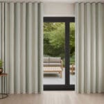 Laura Ashley Awning Stripe Smoke Green Wave Curtain