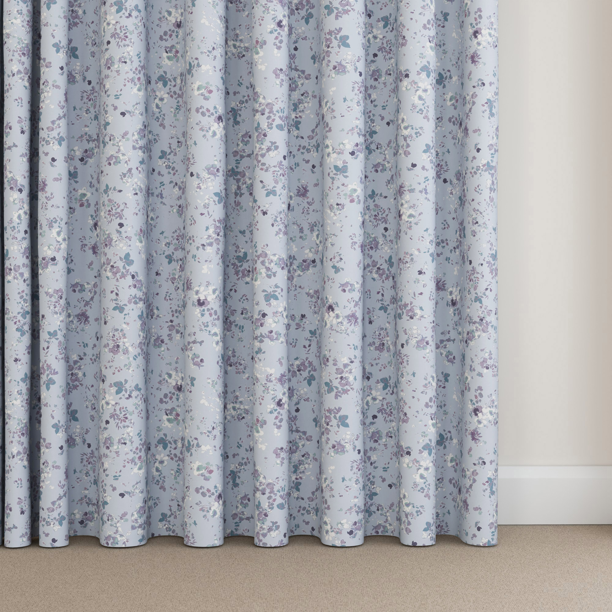 Laura Ashley Blossoms Chalk Blue Wave Curtain - Image 5