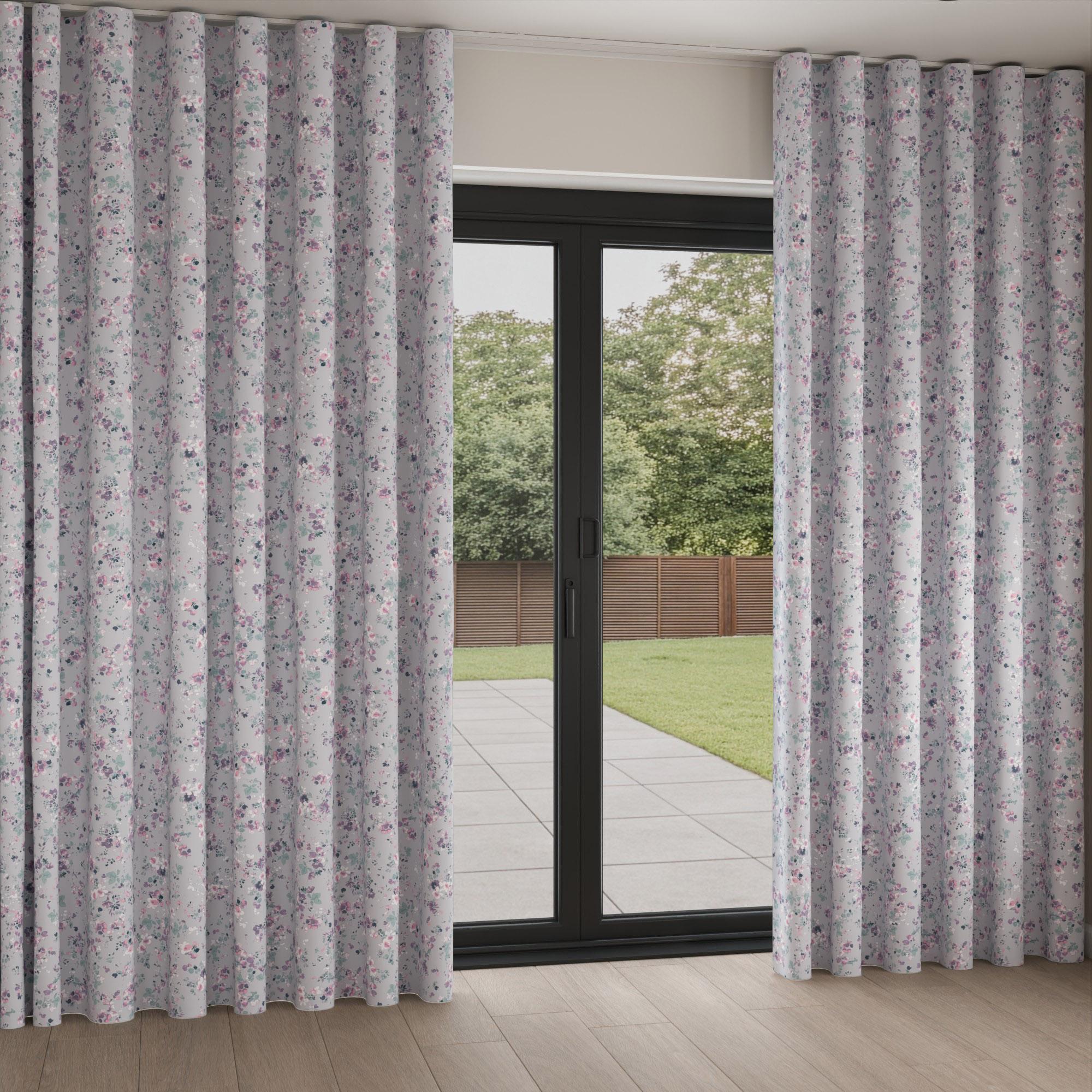 Laura Ashley Blossoms Lavender Wave Curtain