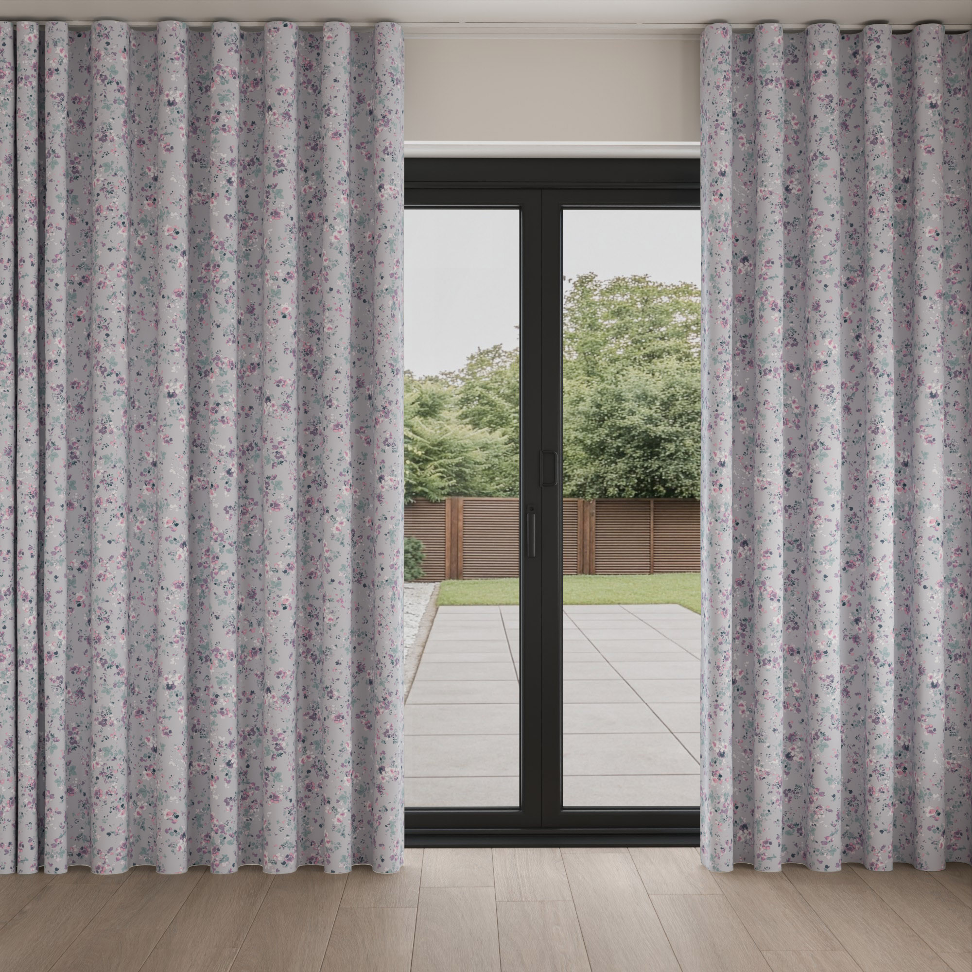 Laura Ashley Blossoms Lavender Wave Curtain - Image 3