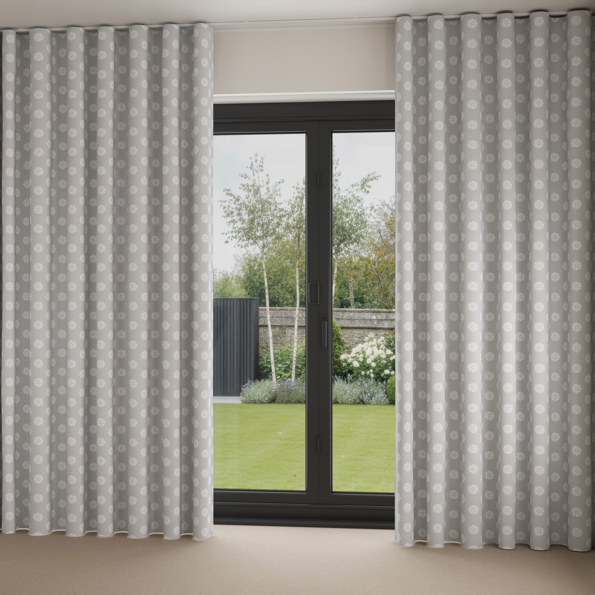 Laura Ashley Bonnie Silver Wave Curtain