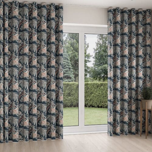 Laura Ashley Burdett Dusky Seaspray Wave Curtain