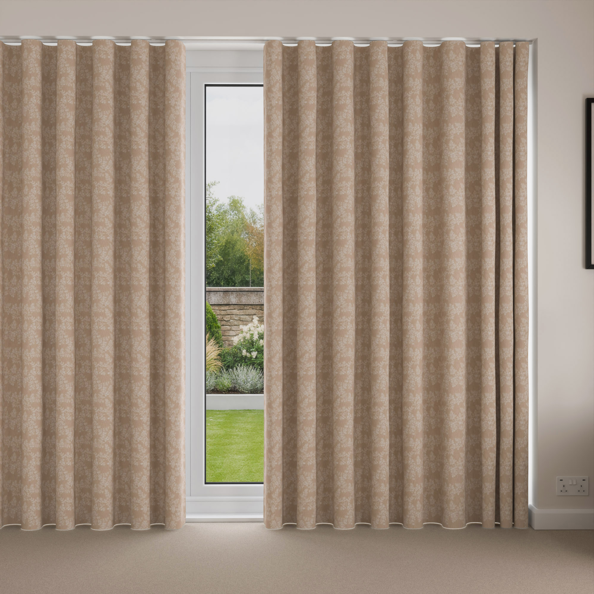 Laura Ashley Burnham Woven Truffle Wave Curtain - Image 4