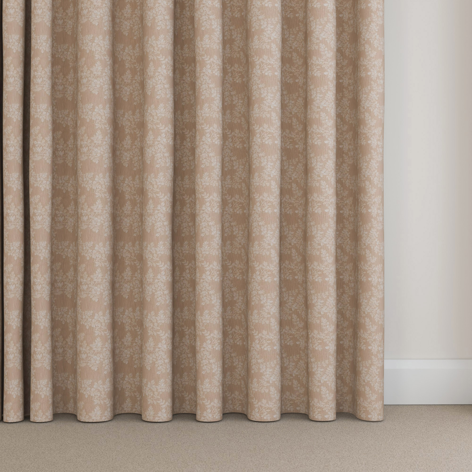 Laura Ashley Burnham Woven Truffle Wave Curtain - Image 5