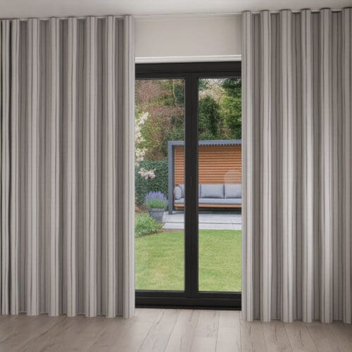 Laura Ashley Burnsall Stripe Moonbeam Wave Curtain