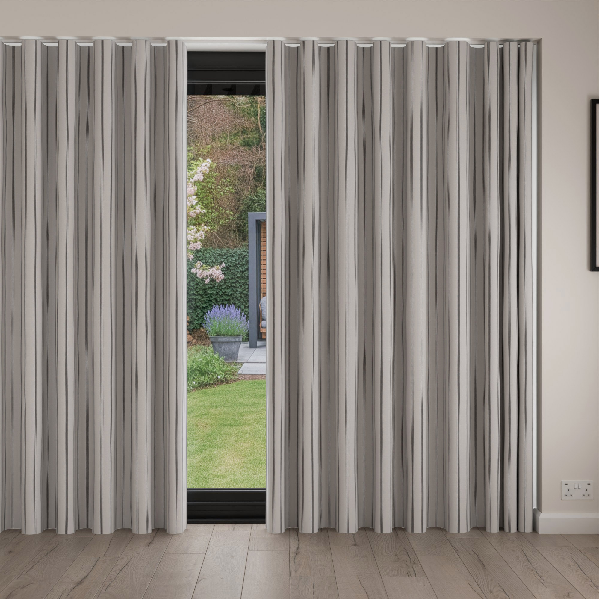Laura Ashley Burnsall Stripe Moonbeam Wave Curtain - Image 4