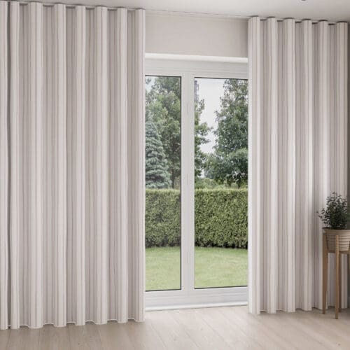 Laura Ashley Burnsall Stripe Mulberry Wave Curtain