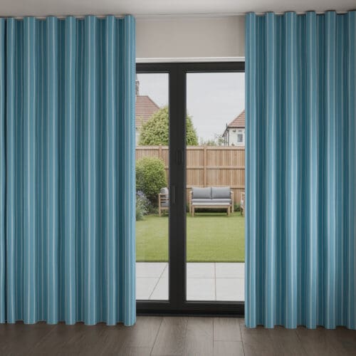 Laura Ashley Burnsall Stripe Seaspray Wave Curtain