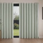 Laura Ashley Burnsall Stripe Smoke Green Wave Curtain