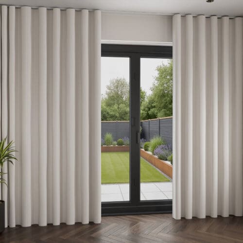 Laura Ashley Burnsall Stripe White Sands Wave Curtain
