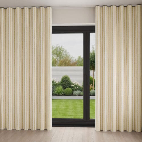 Laura Ashley Candy Stripe Dijon Wave Curtain