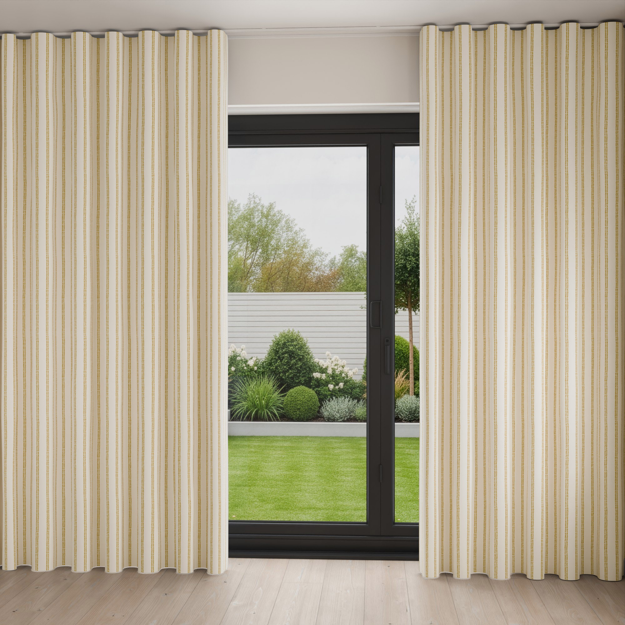 Laura Ashley Candy Stripe Dijon Wave Curtain - Image 2