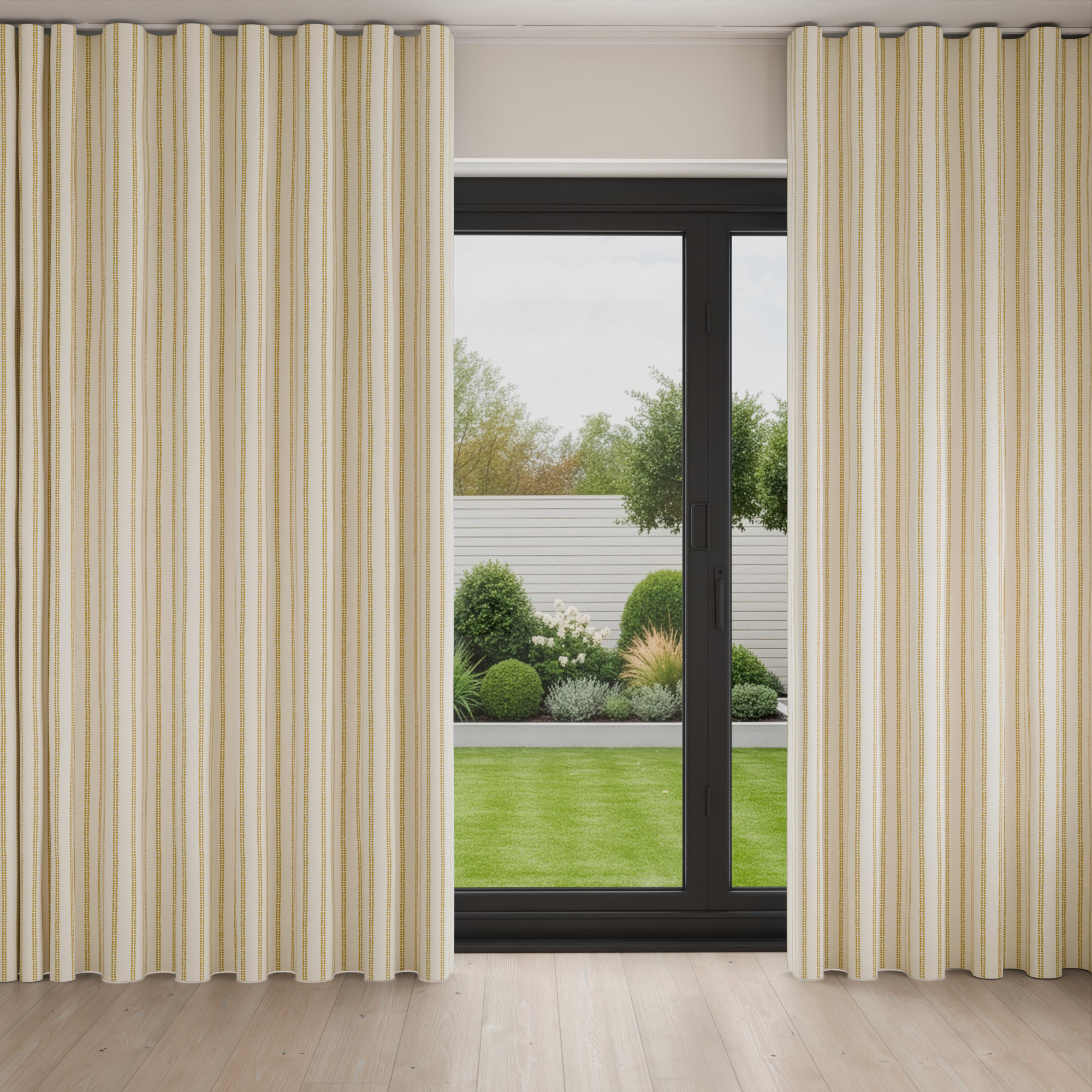Laura Ashley Candy Stripe Dijon Wave Curtain - Image 3
