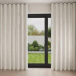 Laura Ashley Candy Stripe Pale Ochre Wave Curtain