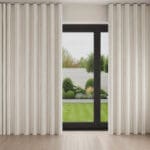Laura Ashley Candy Stripe Pale Ochre Wave Curtain
