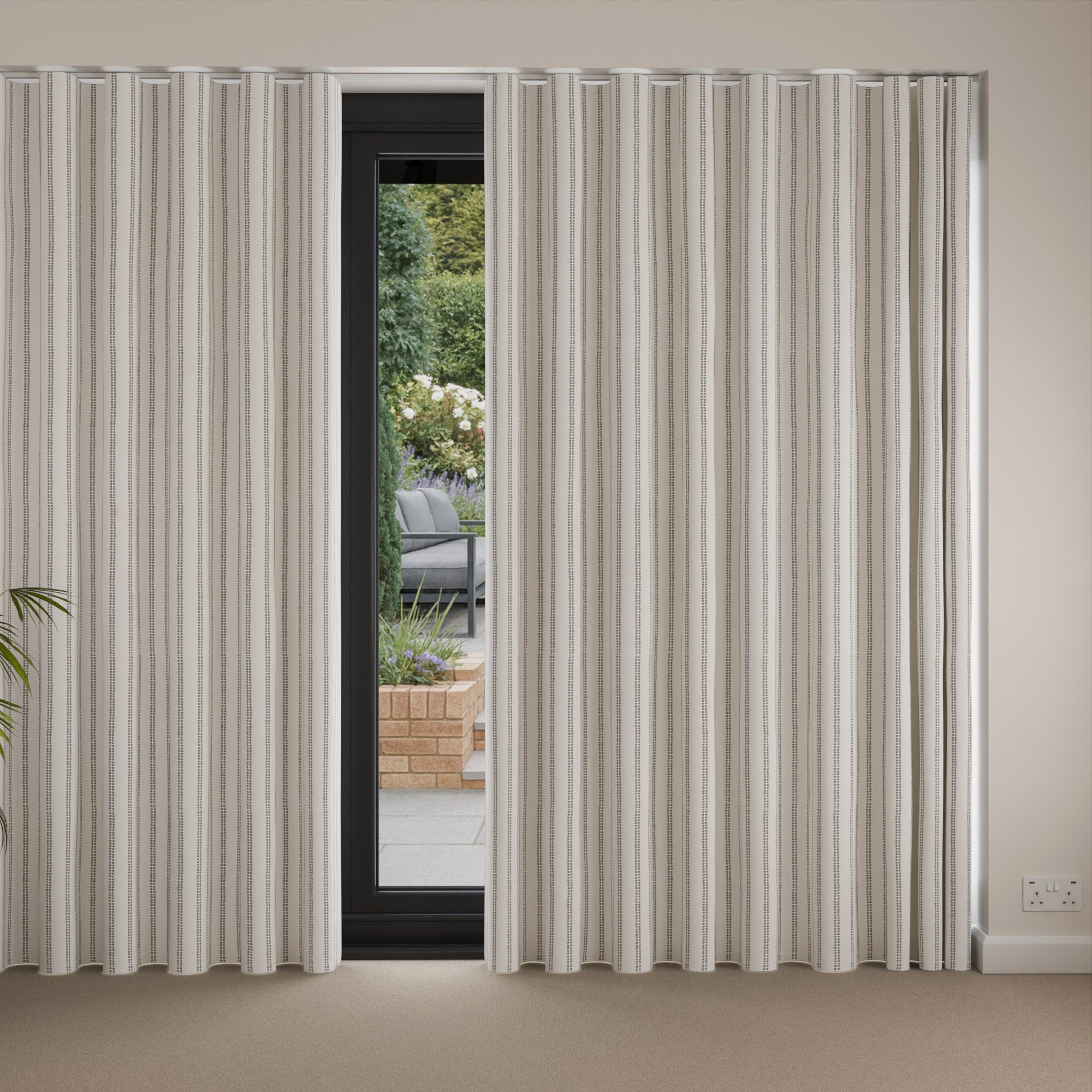 Laura Ashley Candy Stripe Steel Wave Curtain - Image 4