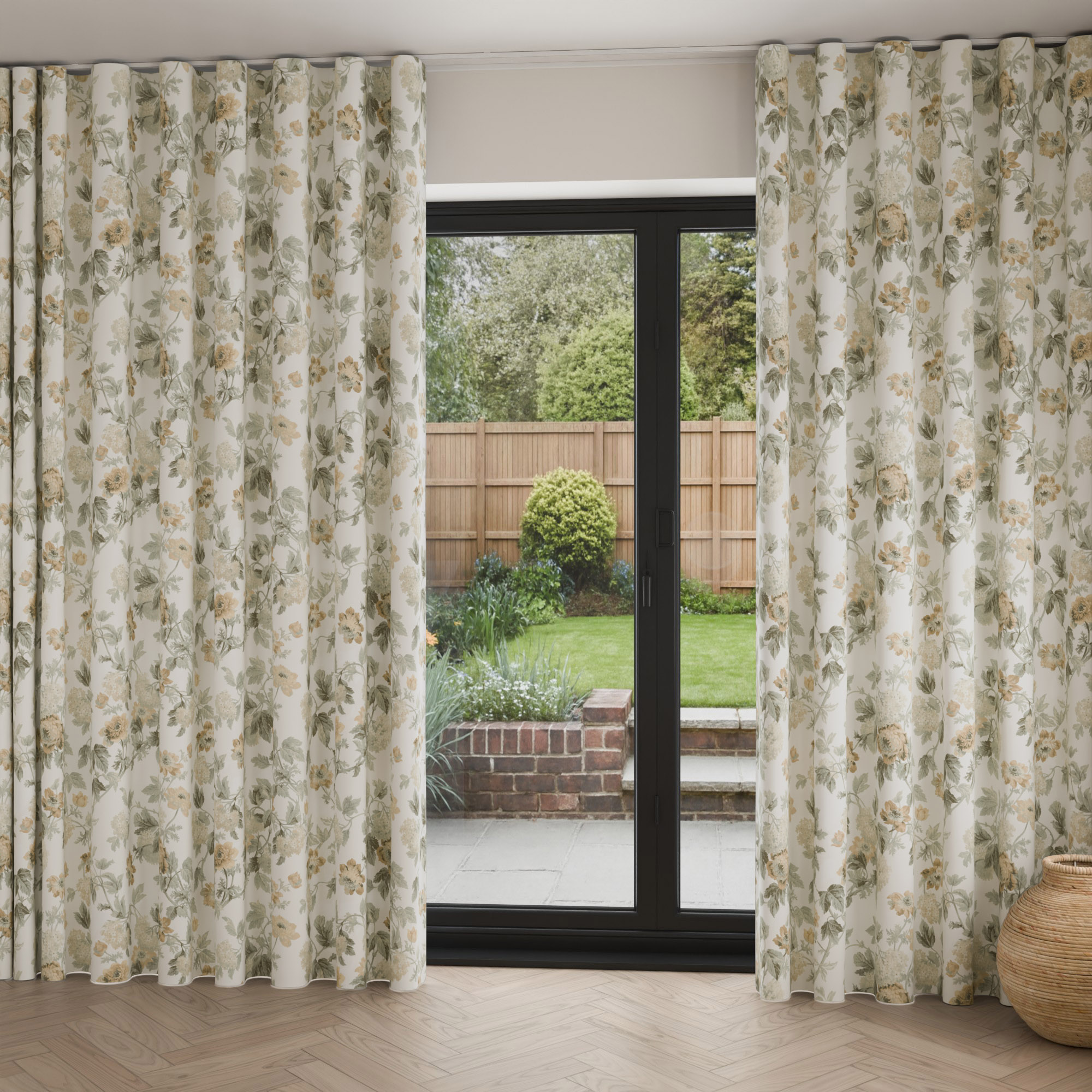 Laura Ashley Catrin Ochre Wave Curtain - Image 2