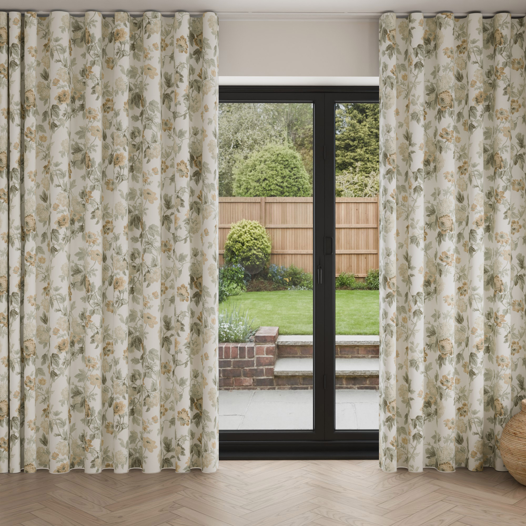 Laura Ashley Catrin Ochre Wave Curtain - Image 3