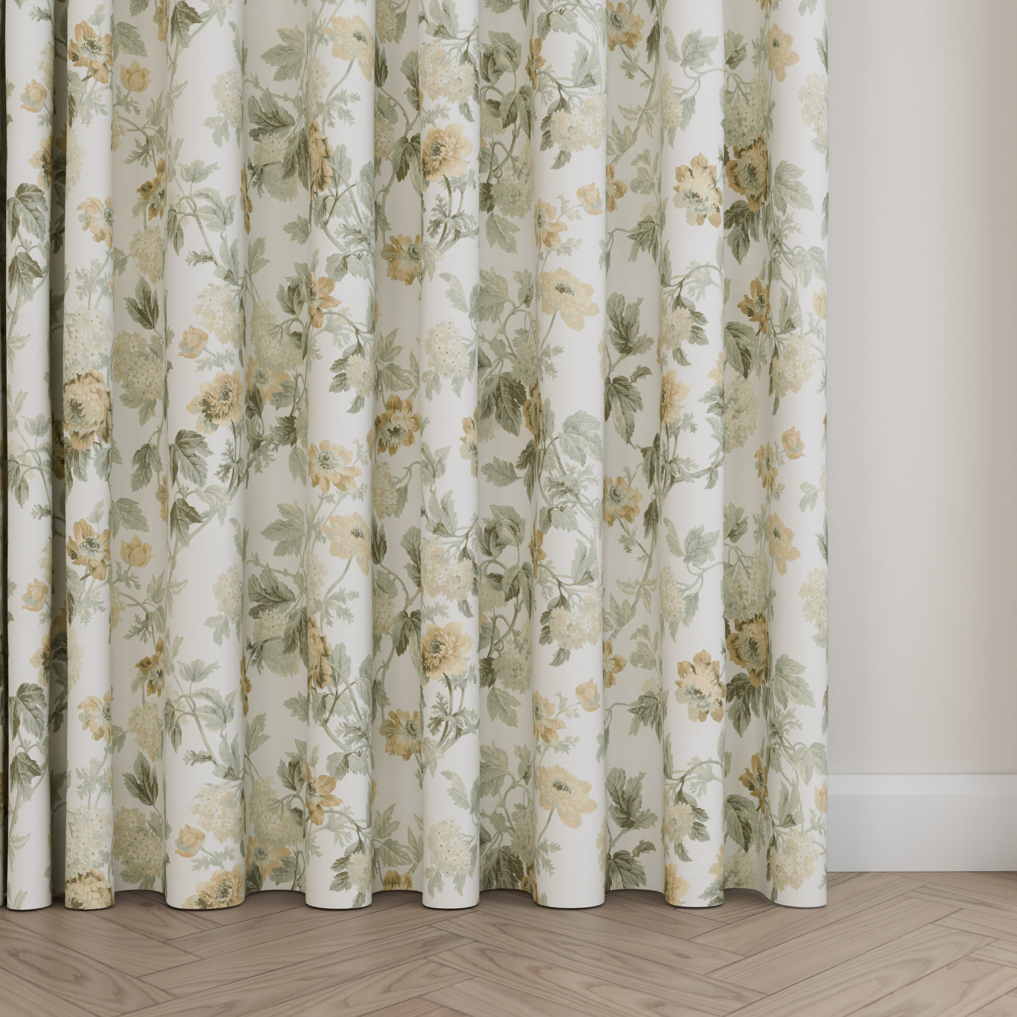 Laura Ashley Catrin Ochre Wave Curtain - Image 5