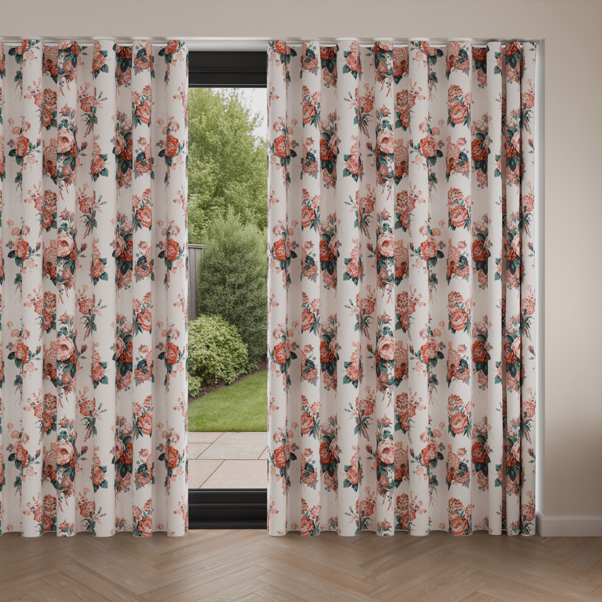 Laura Ashley Cecilia Pale Cranberry Wave Curtain - Image 4
